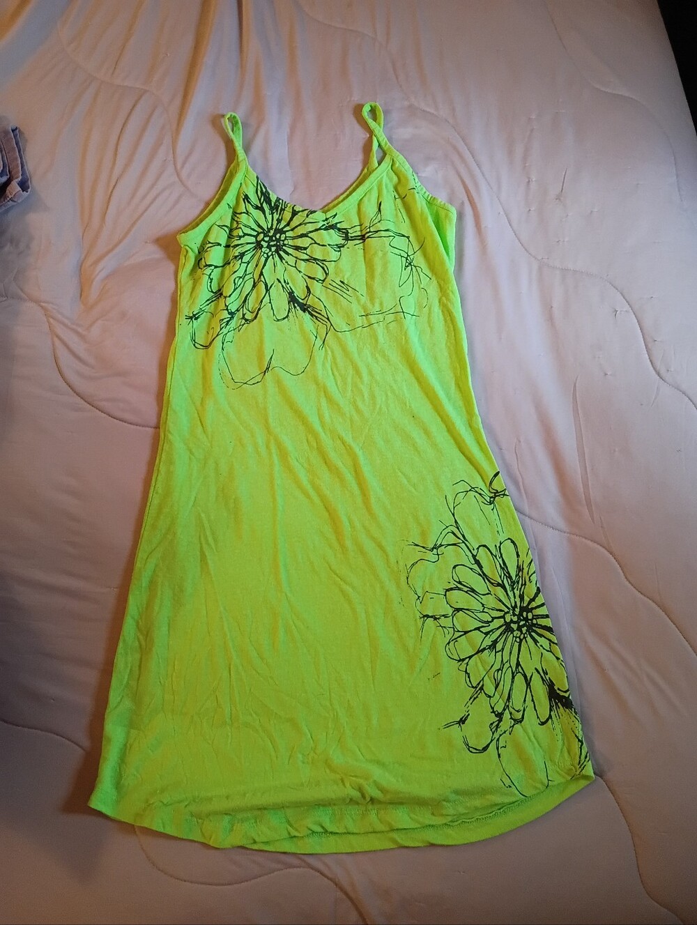 Lagaci Bright Green Cotton Bathsuit Cover Up Or Mini Dress